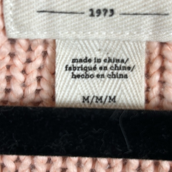 Billabong Seeing Stripes Cotton Cropped Oversized Sweater Medium Peach Cream - Picture 6 of 12